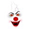 Scary face - Clown on the white background