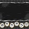Scary faces Halloween horizontal card poster with bottom border
