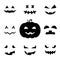 Scary and Funny Faces for Halloween Pumpkin Silhouette Icon. Halloween Horror Emotions Icon. Spooky Faces of Ghost Glyph