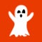 Scary ghost, ghost with raised hands, vector illustration. Single element design for halloween.