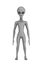 Scary Gray Humanoid Alien. 3d Rendering
