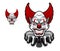 Scary halloween circus clown character mascot
