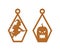 Scary Halloween Earring Template SVG Laser Cut File