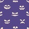 Scary Halloween faces seamless pattern