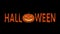 Scary Halloween Text with spooky grinning Pumpkin  on Black Background. Can be used for invitation, poster, title card,