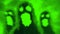 Scary hellish ghosts character face. Green color.