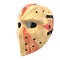 Scary hockey Halloween mask on white. 3D illustration