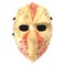 Scary hockey Halloween mask on white. 3D illustration