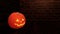 Scary holiday Halloween carved glowing pumpkin, jack-O-Lantern. 3D animation, full HD.