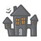 Scary House filled outline icon, halloween scary