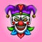 Scary joker clown colorful of illustration