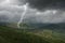 Scary lightenings and clouds over mountains in monsoon season