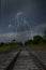 Scary lightning over the track in monsoon season