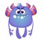 Scary little cartoon monster. Vector illustration of cute monster character design