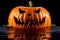 Scary looking Halloween pumpkin. Generative AI