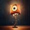 Scary Monster Eyes Table Lamp: Photorealistic Renderings, Caricature-like Illustrations, And More