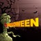 Scary Mummy wishing Happy Halloween