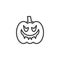Scary pumpkin line icon