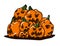 Scary pumpkins. Halloween. Vector 1.1