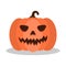 Scary smile pumpkin jack o lantern. Halloween pumpkin. Traditional symbol of halloween
