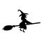 Scary witch flying