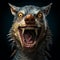 Scary Wolf Head With Finely Rendered Textures And Grotesque Caricatures