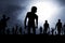 Scary zombies silhouette