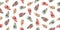 scattered colorful leaves seamless vector pattern