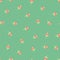 Scattered ditsy flowers green pink seamless vector pattern. Small folk florals repeating background. Scandinavian tulips