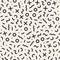 Scattered Geometric Line Shapes. Vector Seamless Black and White Pattern.