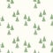 Scattered green Christmas tree repeat pattern vector illustration