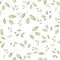 Scattered Leaves on white background, seamless vector repeat pattern