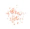 Scattered pink himalayan salt on background, top view