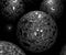 scattered silica ceramic microsphere in the black background
