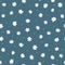 Scattered small daisies and round dots. Cute floral seamless pattern.