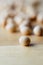 Scattered Soya Beans on Light Wood Table