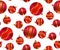 Scattered xmas baubles seamless pattern.