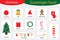 Scavenger hunt, christmas at home, different colorful pictures for children, fun education search game for kids