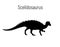 Scelidosaurus. Ornithischian dinosaur. Monochrome vector illustration of silhouette of prehistoric creature