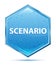 Scenario crystal blue hexagon button