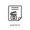 Scenario icon. Trendy modern flat linear vector Scenario icon on