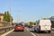 Scene on the Berlin freeway A100 with different vehicles