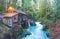 Scene of the Cedar creek grist mill in the morning,Washington,usa