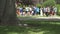 Scene of Children standing outside a school