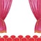 Scene curtain watercolor circus, theater, show, concert illustration hand drawn