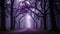 A Scene Of A Delightfully Whimsical Purple Forest With A Road AI Generative