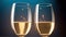 A Scene Of A Dramatically Lit Pair Of Champagne Flutes With Bubbles AI Generative