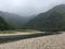 The scene at the Egglar Stone River Beach in Wannan Moon Bay Scenic Area on a morning