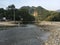 The scene at the Egglar Stone River Beach in Wannan Moon Bay Scenic Area on a morning