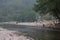 The scene at the Egglar Stone River Beach in Wannan Moon Bay Scenic Area on a morning